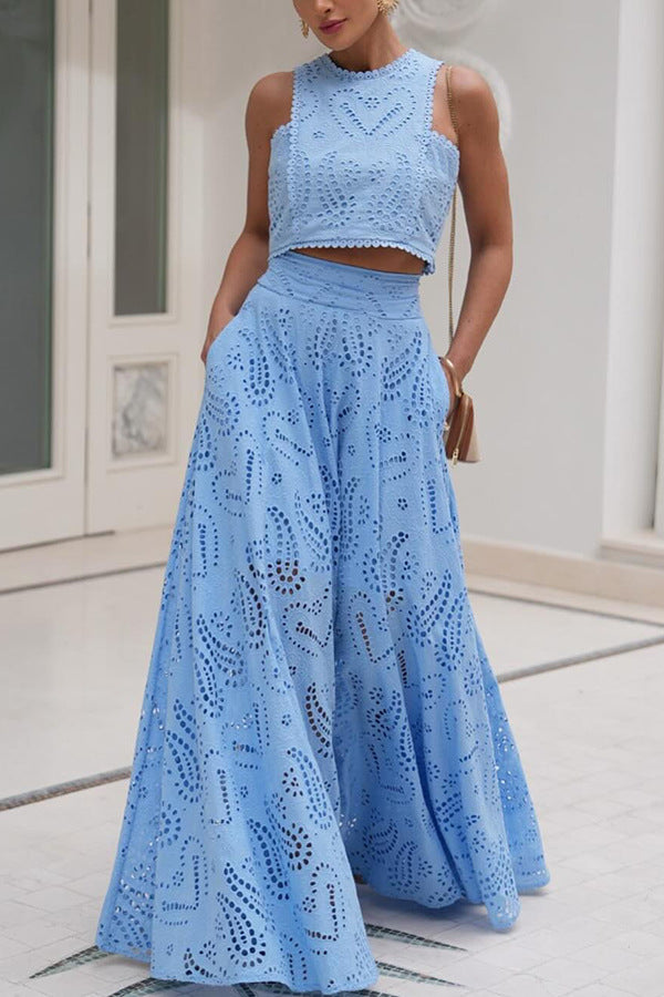 blauwe zomer co-ord dames
