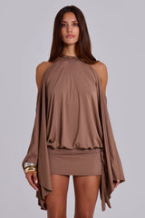 Zafira | Mini robe dos nu de luxe avec détail chaîne