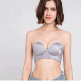 strapless push-up bh in grijs met vooraanzicht