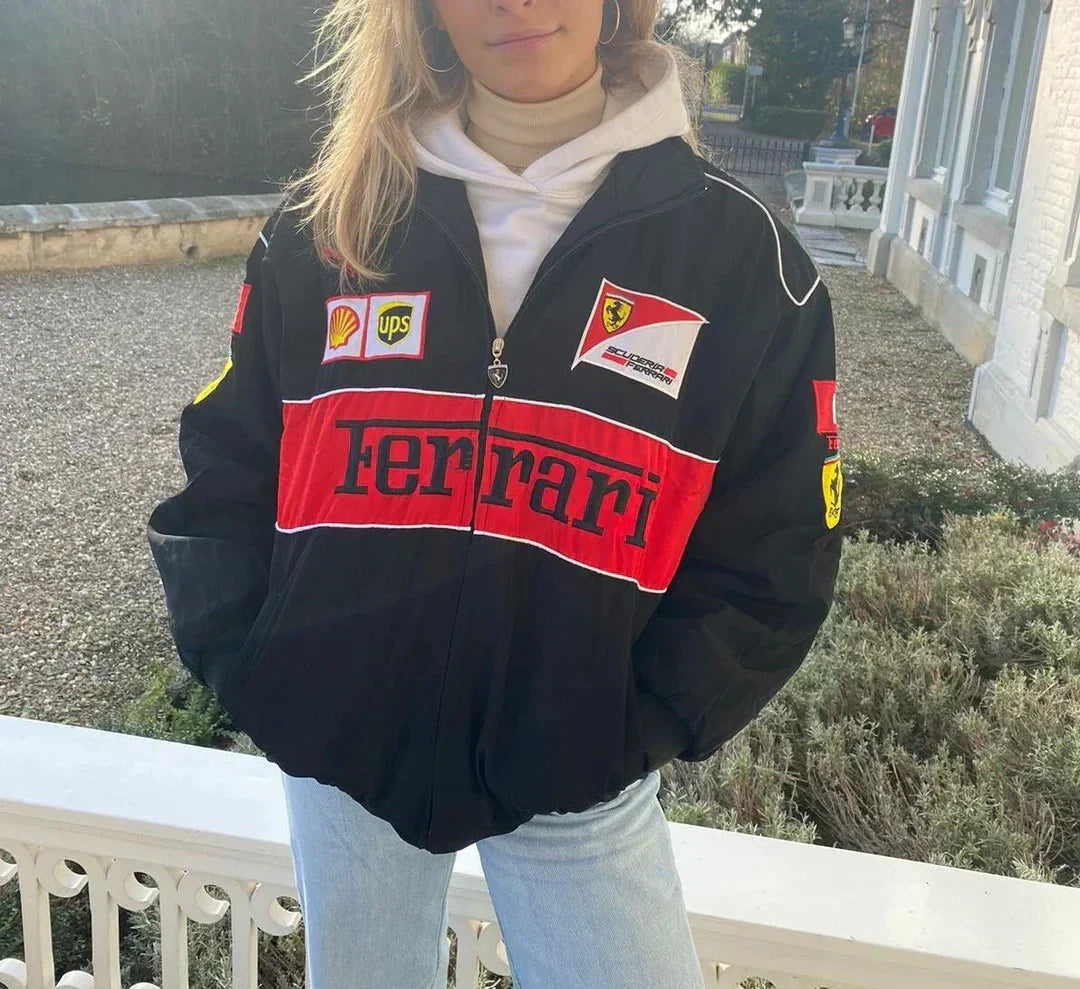 Luca | Vintage Racerjacke im Ferrari-Stil mit nachhaltigem Material und sportlichem Look