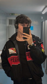 Luca | Vintage Racerjacke im Ferrari-Stil mit nachhaltigem Material und sportlichem Look