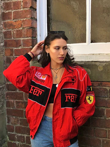 Luca | Vintage Racerjacke im Ferrari-Stil mit nachhaltigem Material und sportlichem Look