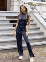Lunira Jumpsuit | Elegante Dames Jumpsuit met Schouderdetails en Wijde Pijpen