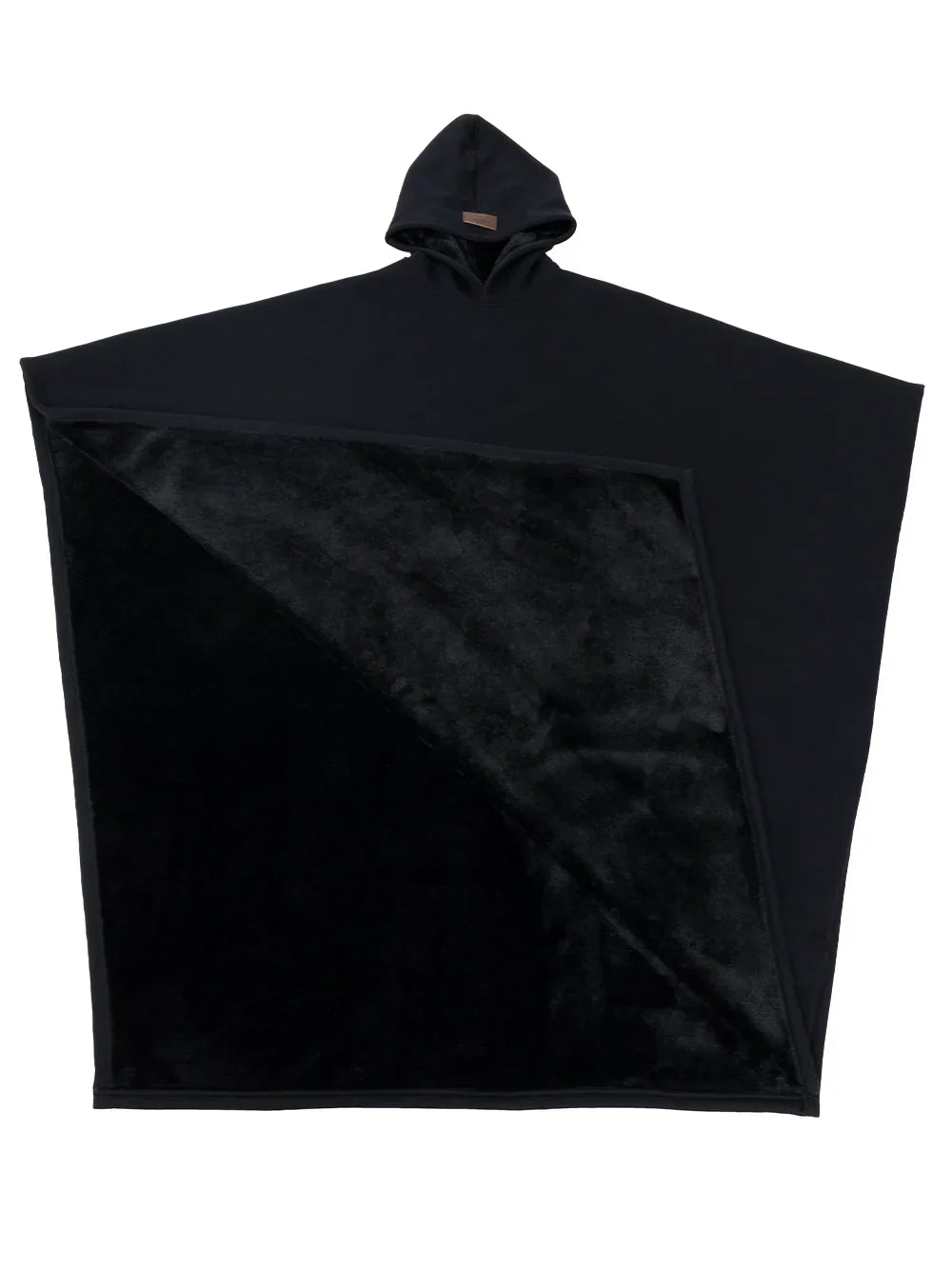 Zwarte hoodie blanket met teddyvoering