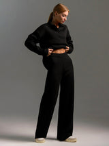 zwarte lounge set dames casual chic