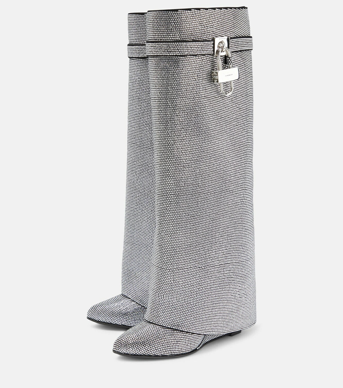 Noarè Boots zilver – glinsterende partylaarzen met kristallen afwerking