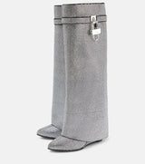 Noarè Boots zilver – glinsterende partylaarzen met kristallen afwerking