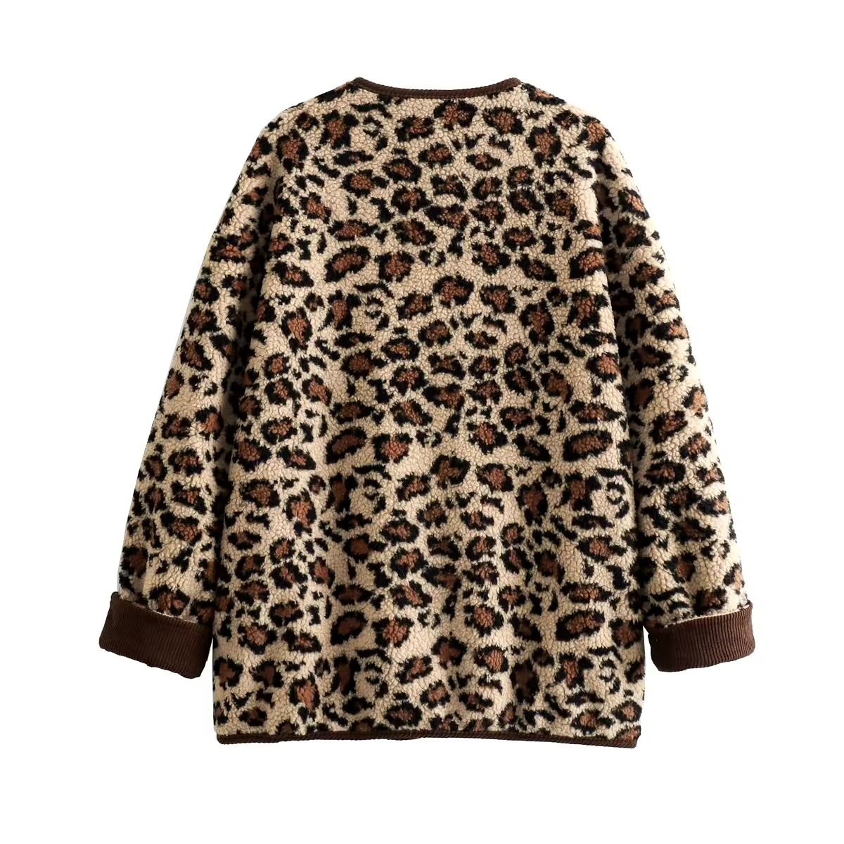 WildFleece Coat – Trendy Panterprint Jas