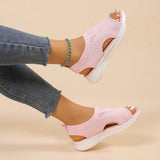 chunky knit mesh sandalen in pastelroze met dikke zool
