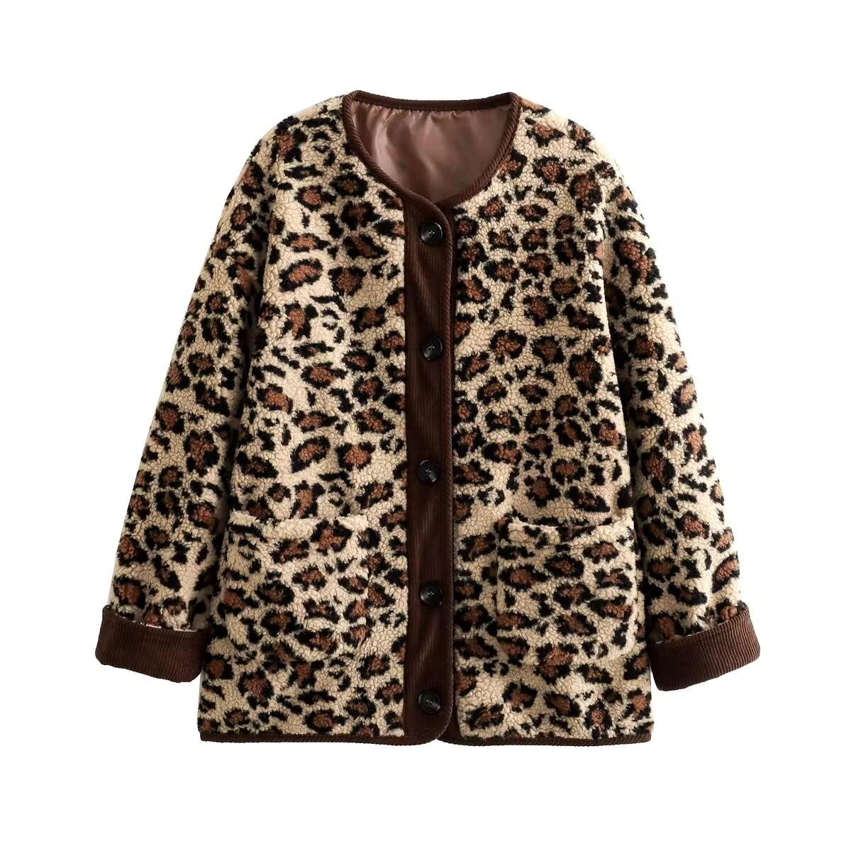 WildFleece Coat – Trendy Panterprint Jas