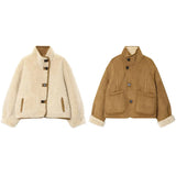 omkeerbare shearling jas met teddy binnenkant en suède buitenkant