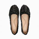 zwarte pailletten ballerinas voor dames elegante flats