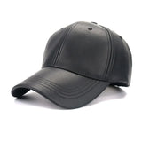zwarte vegan leren baseball cap unisex