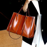 Luneya Leather Handbag | Luxury Women's Bag Made of Genuine Leather – Fits a 13-Inch Laptop