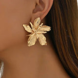 gouden bloem oorbellen groot