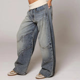 Seyra | Baggy Wide-Leg Jeans met Rib Tailleband & Streetstyle Vibes