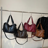 Velmira Vintage | Large Vegan Leather Shoulder Bag