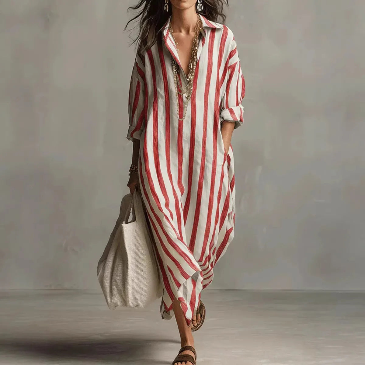 Velira | Robe maxi rayée à coupe ample