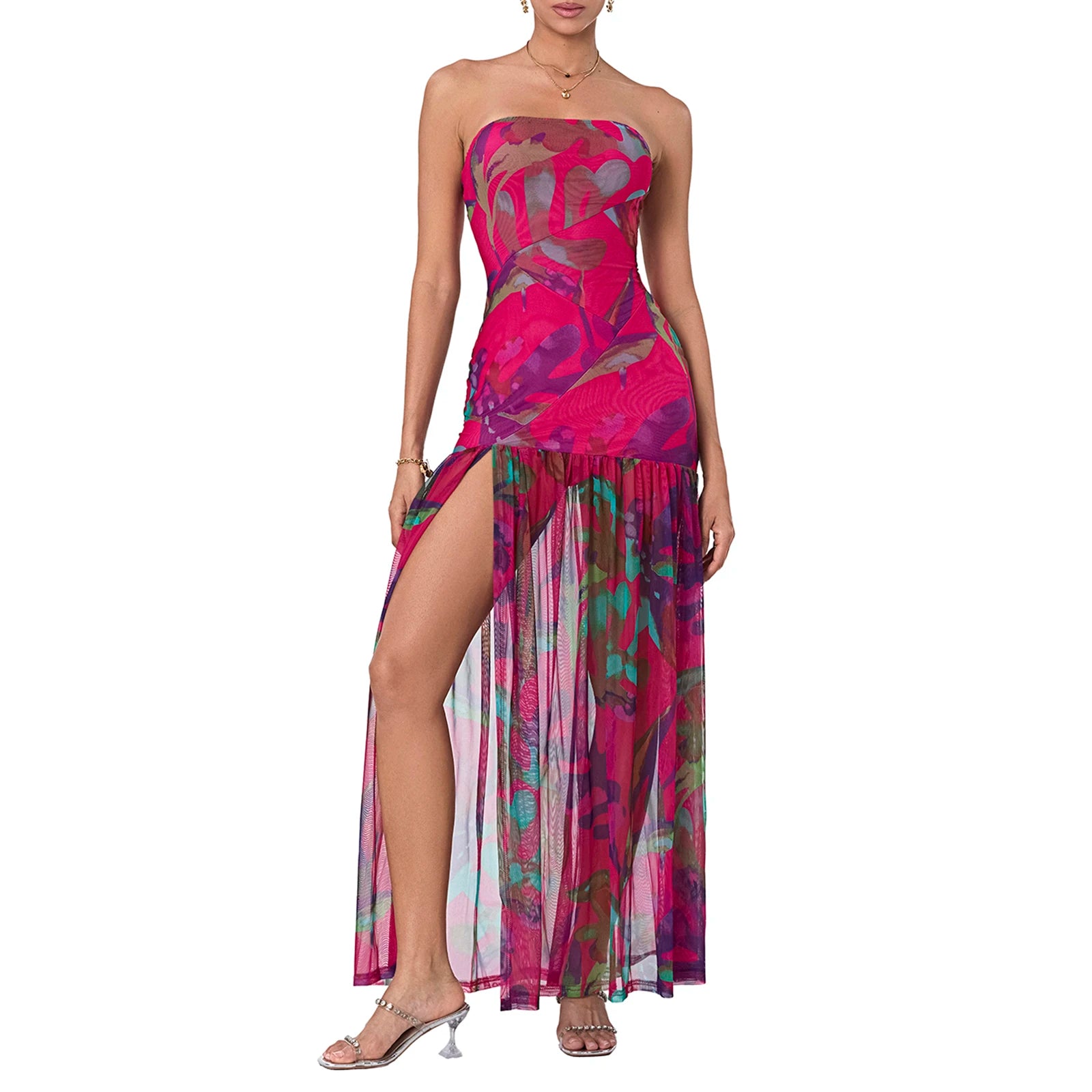 Zamira | Sheer Split Maxi Dress