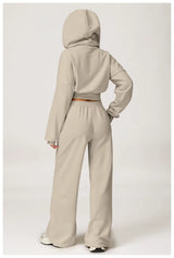 Eloria | Lounge Set met Cropped Sweater & Wide Leg Joggingbroek