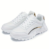 Lyana | White Gold Detail Sneakers