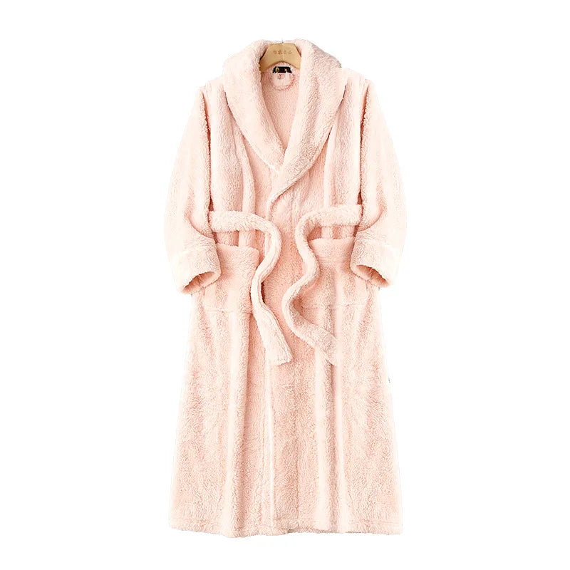 Veloura luxe badjas roze – elegante plush badjas met ceintuur