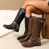 Meloria | Hoge Biker Boots met Gespdetail