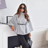 Arlena | Elegante Cape Top met Ceintuur & Wijde Mouwen