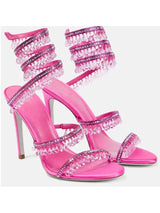 Crystal wikkel heels roze met fonkelende details