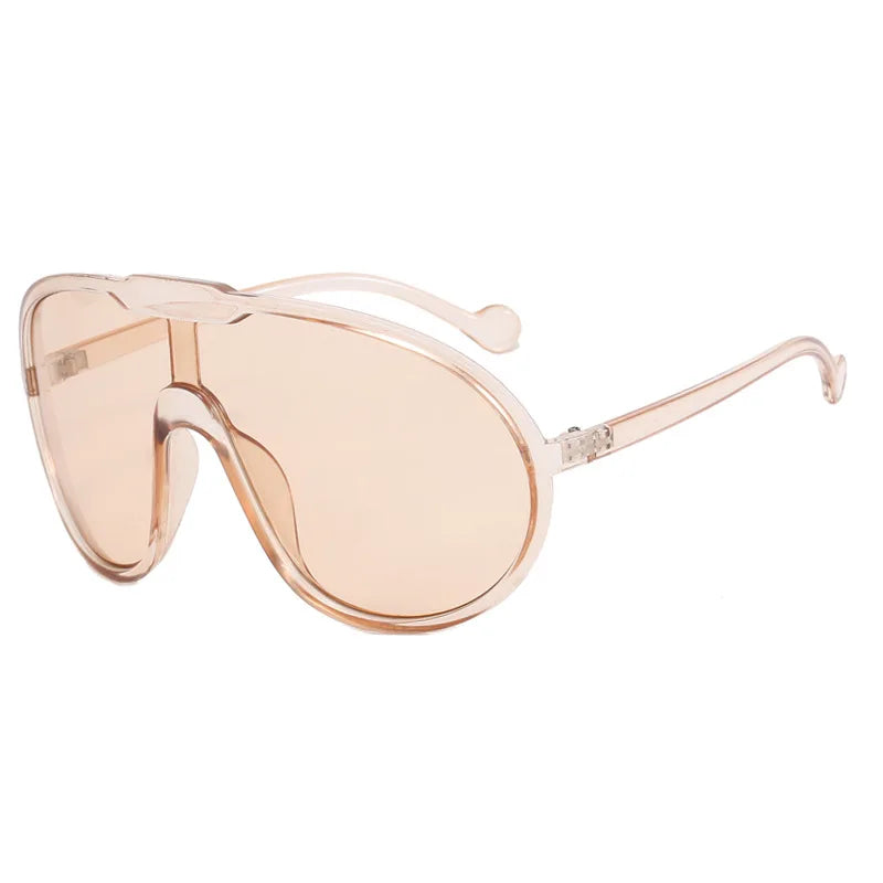 Transparante nude zonnebril met beige glazen