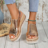 Lunara | Orthopedische Plateau Sandalen in Metallic Goud of Zilver