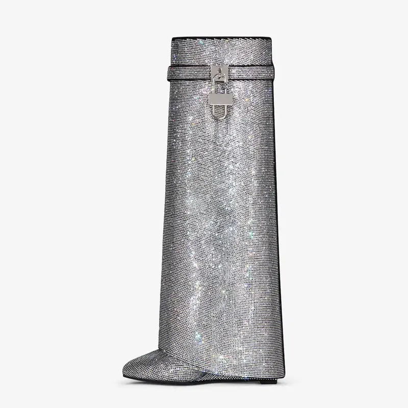 Noarè Boots | Statement glitterlaarzen met kristal-look & luxe shine