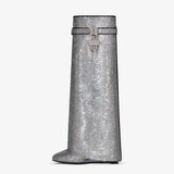 Noarè Boots | Statement glitterlaarzen met kristal-look & luxe shine