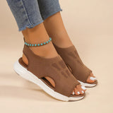 chunky knit mesh sandalen in bruin met orthopedische zool