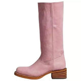 roze western boots met western stiksel en hoge schacht dames