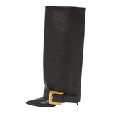 Velmira | High Fashion Statement Boots met Gouden Gesp