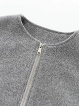 Lunvia Cropped Bomber Jacket | Dames Jas met Ritssluiting & Ballonmouwen