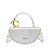 Zilveren half-moon handtas met goud detail – designer inspired dupe