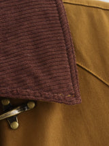 Marleau Jacket | Camel workwear jacket with corduroy collar and toggle closure