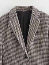 business casual outfit met ruit blazer dames