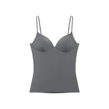 Grijze fitted top met ingebouwde cups voor dames