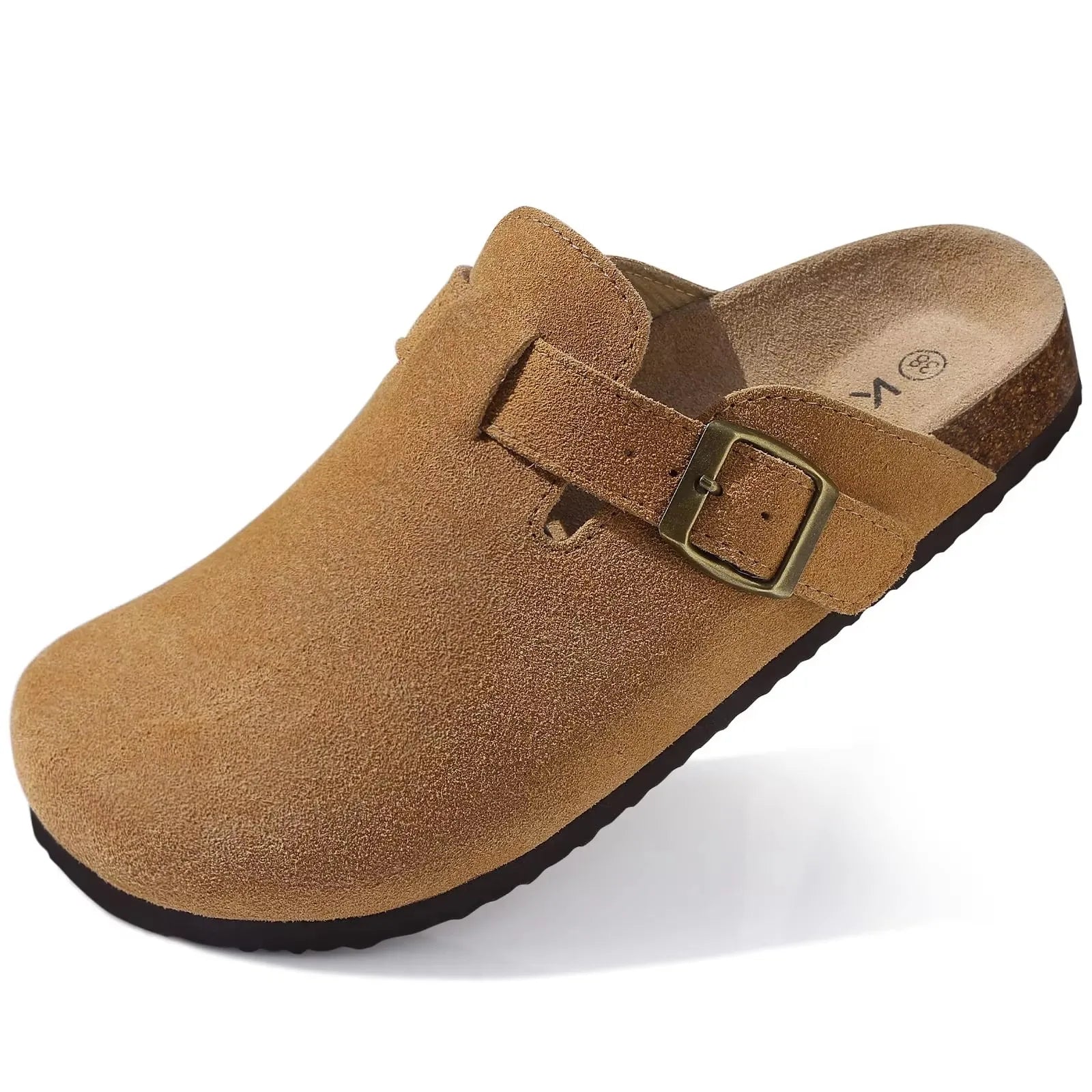 Mavira comfort clogs camel van echt suède