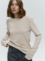 gestreepte longsleeve dames met recht model en lange mouw