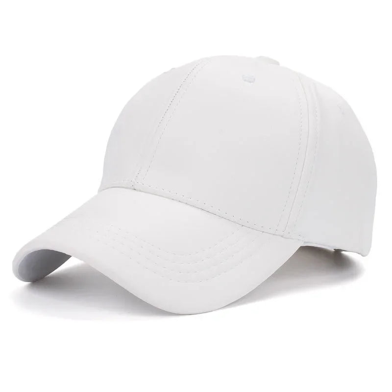 witte vegan leren baseball cap voor heren en dames