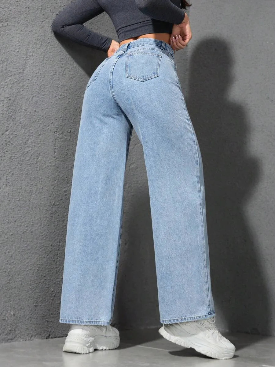 Lunira | Jeans mit weitem Bein und hoher Taille