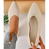 Breeza | Ademend Geweven Ballerina's met Stretch & Comfortzool