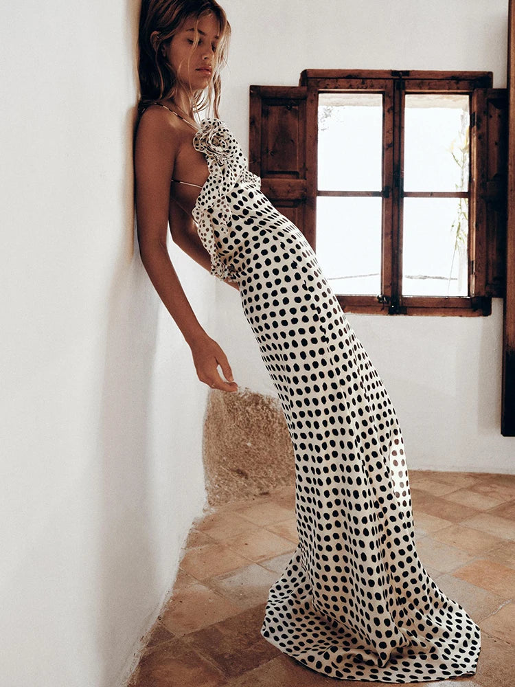 Almira | Elegant Dot Maxi Dress