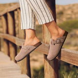 Mavira | Comfort Clogs van Echt Suède & Kurken Voetbed