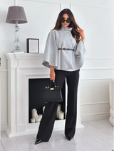 Arlena | Elegante Cape Top met Ceintuur & Wijde Mouwen
