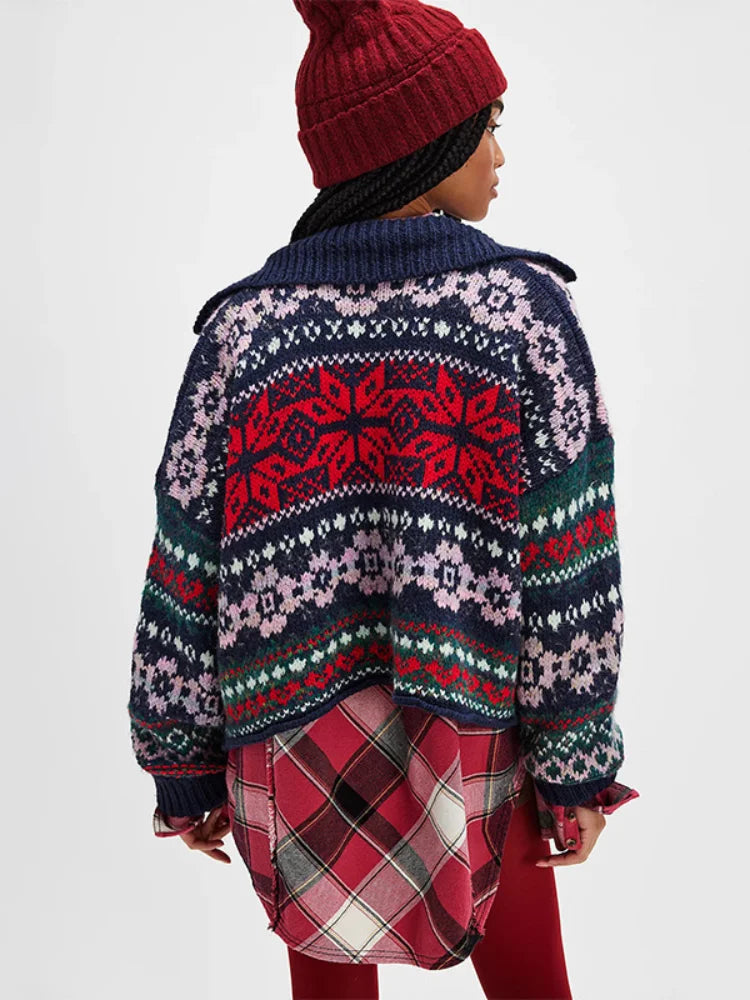 Norvaya | Gebreide Fair Isle Trui met Retro Noors Patroon